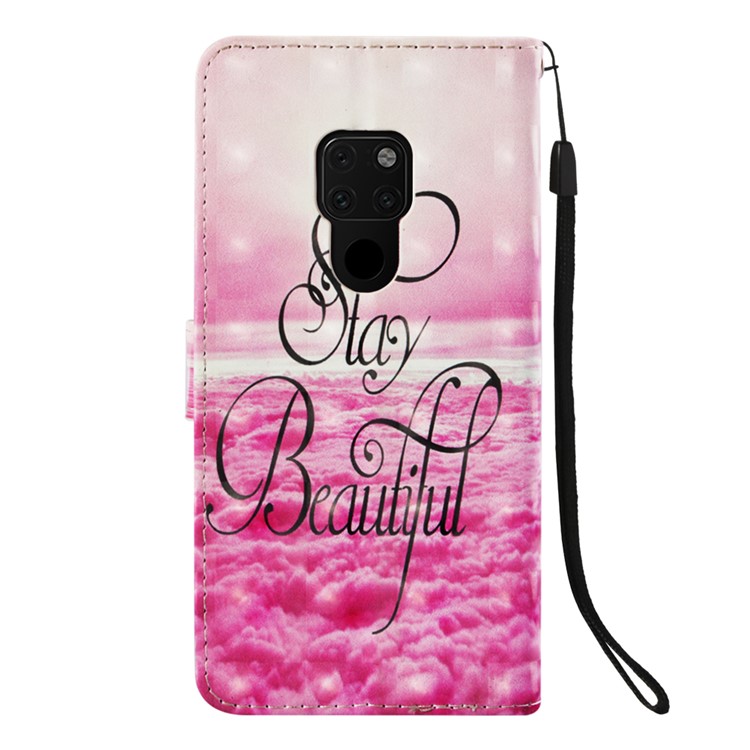 Light Spot Decor Pattern Printing PU Leather Protection Cover with Lanyard for Huawei Mate 20 - Stay Beautiful-3