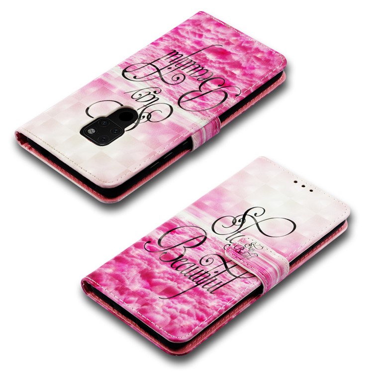 Light Spot Decor Pattern Printing PU Leather Protection Cover with Lanyard for Huawei Mate 20 - Stay Beautiful-7
