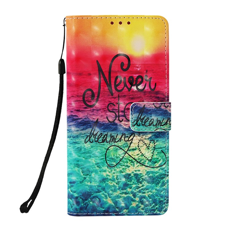 Light Spot Decor Pattern Printing PU Leather Protection Shell with Stand for Huawei Mate 20 - Never Stop Dreaming-2