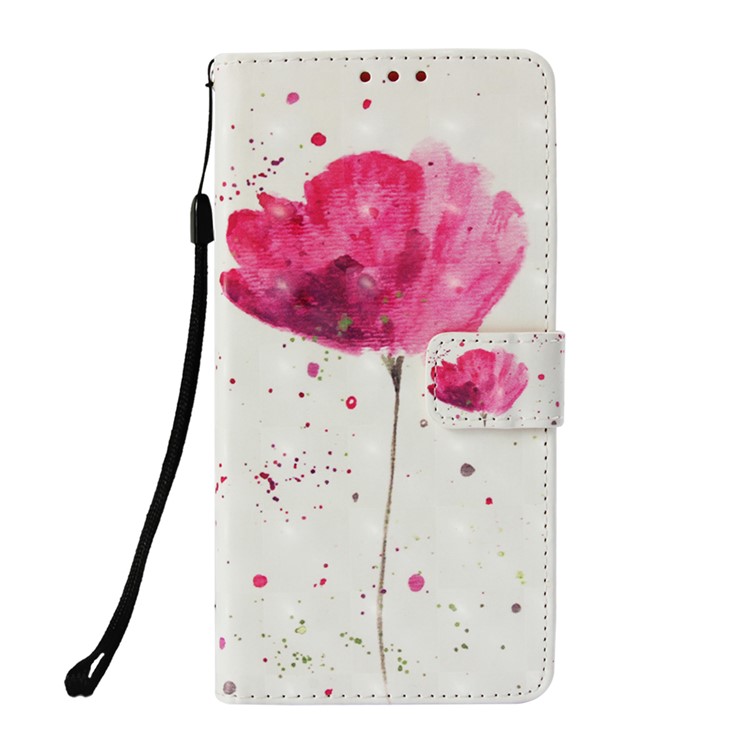 Pattern Printing PU Leather Card Holder Phone Casing for Huawei Mate 20 - Flower-2