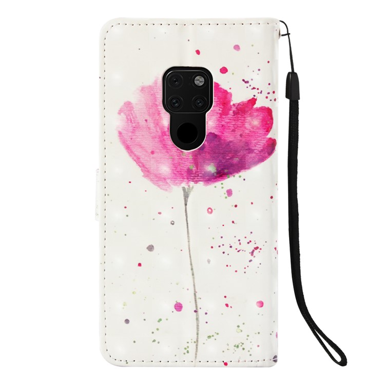 Pattern Printing PU Leather Card Holder Phone Casing for Huawei Mate 20 - Flower-3