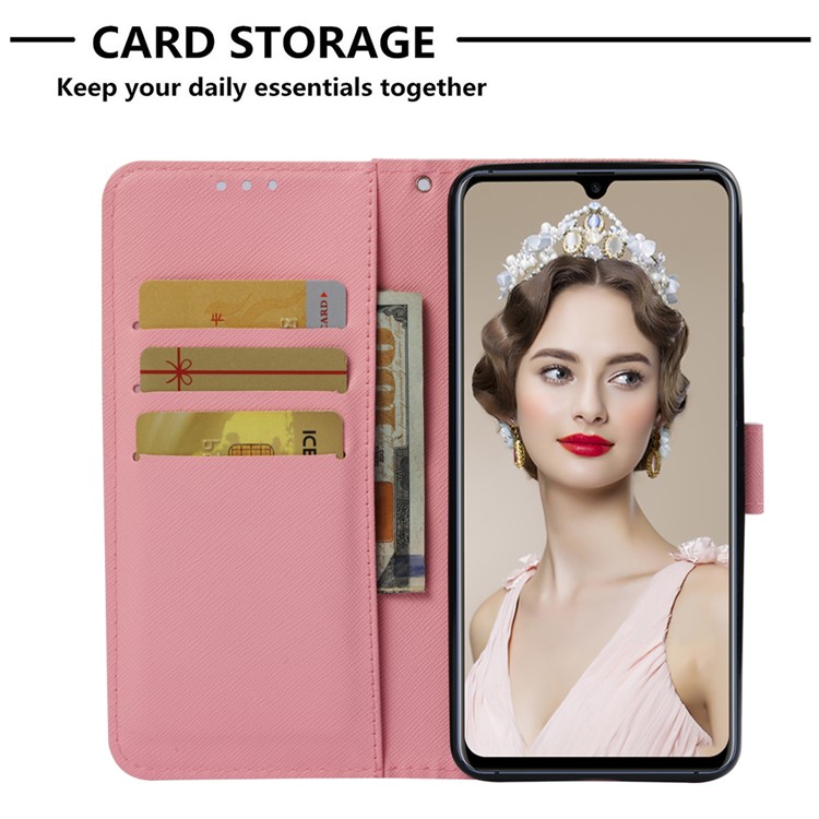 Pattern Printing PU Leather Card Holder Phone Casing for Huawei Mate 20 - Flower-6