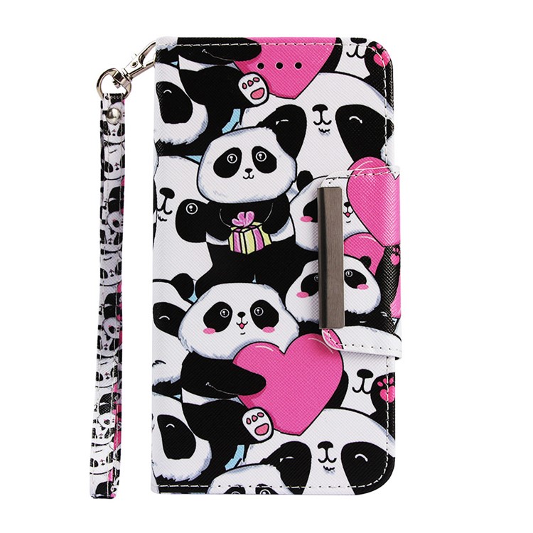 Pattern Printing PU Leather Phone Case with 3 Card Slots for Huawei Mate 20 Pro - Cute Pandas-2