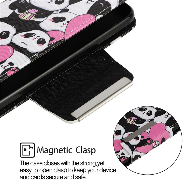Pattern Printing PU Leather Phone Case with 3 Card Slots for Huawei Mate 20 Pro - Cute Pandas-6