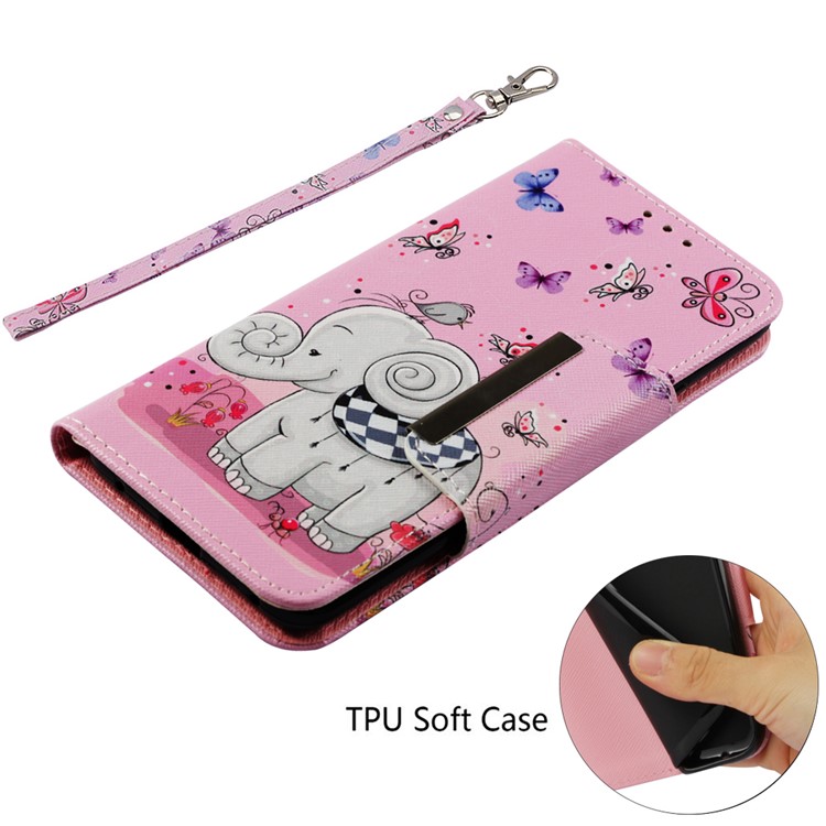 Pattern Printing PU Leather Wallet Case for Huawei Mate 20 Pro - Butterflies and Elephant-5
