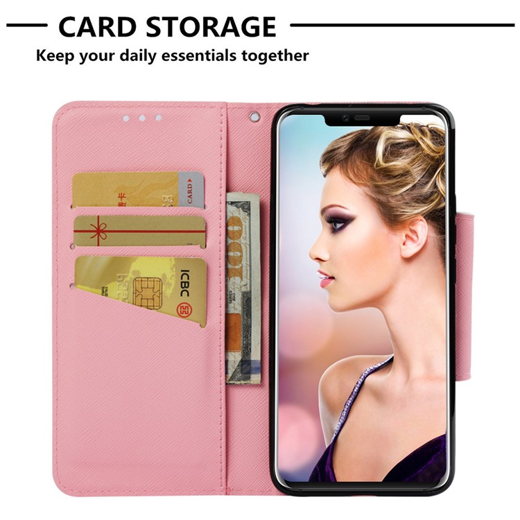Pattern Printing PU Leather Wallet Case for Huawei Mate 20 Pro - Butterflies and Elephant-8