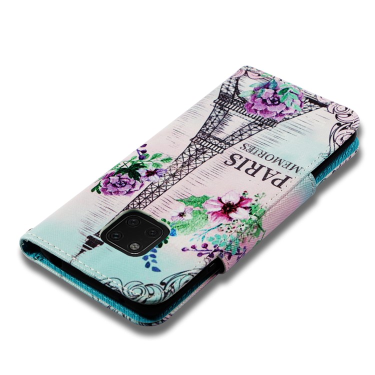 Pattern Printing PU Leather Magnetic Wallet Phone Cover for Huawei Mate 20 Pro - Eiffel Tower-7