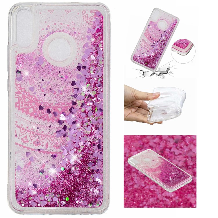 Dynamic Glitter Powder Sequins Patterned TPU Mobile Case for Huawei Honor 8X/Honor View 10 Lite - Mandala-1