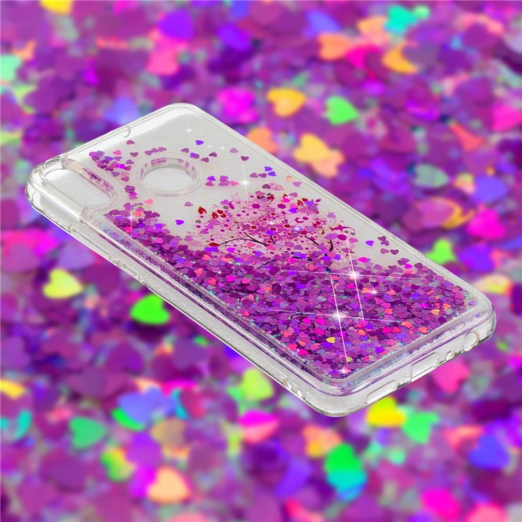 copertura In TPU Dinamico Con Paillettes In Polvere Glitter Scintillante Per Huawei Honor 8x / Honor View 10 Lite - Albero Fiorito-2