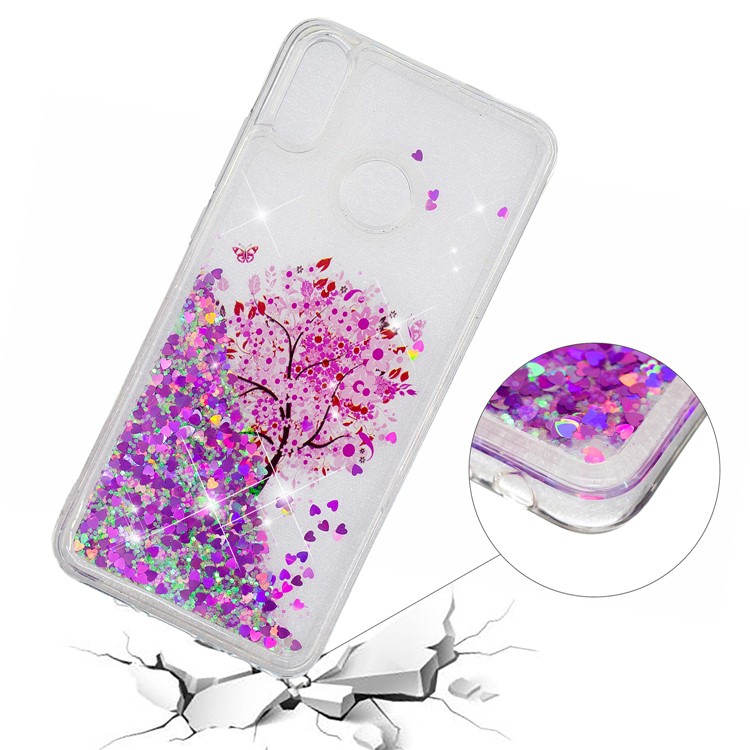copertura In TPU Dinamico Con Paillettes In Polvere Glitter Scintillante Per Huawei Honor 8x / Honor View 10 Lite - Albero Fiorito-4
