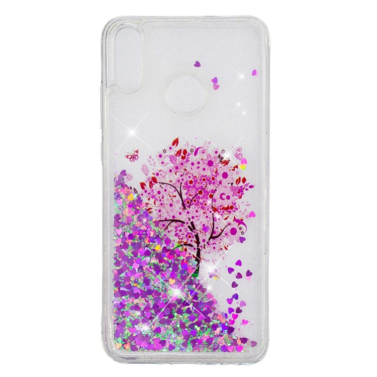 copertura In TPU Dinamico Con Paillettes In Polvere Glitter Scintillante Per Huawei Honor 8x / Honor View 10 Lite - Albero Fiorito-6