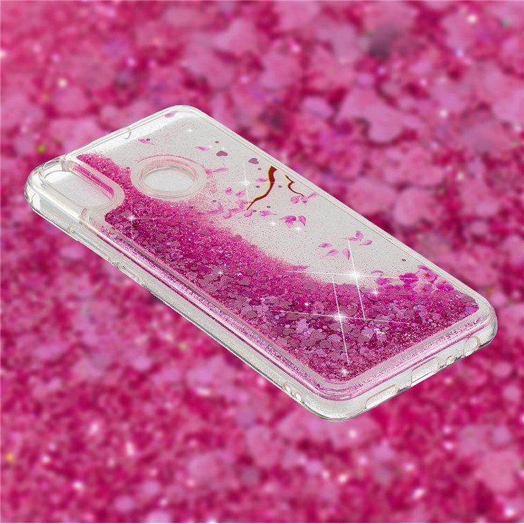 Patterned TPU Mobile Shell with Dynamic Glitter Powder Sequins for Huawei Honor 8X/Honor View 10 Lite - Petals-2