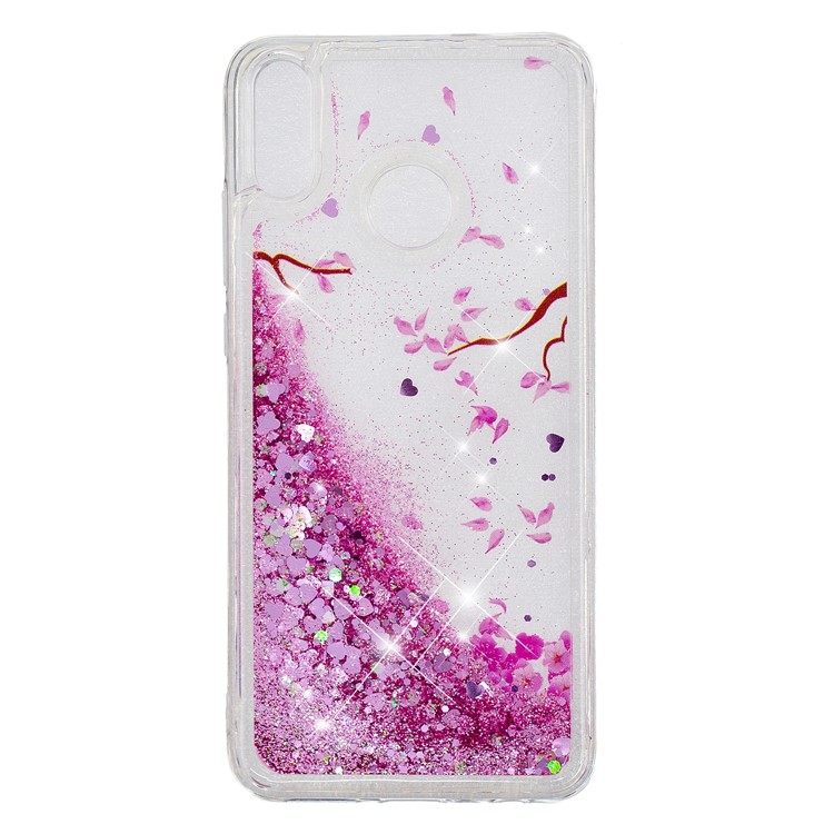 Patterned TPU Mobile Shell with Dynamic Glitter Powder Sequins for Huawei Honor 8X/Honor View 10 Lite - Petals-5