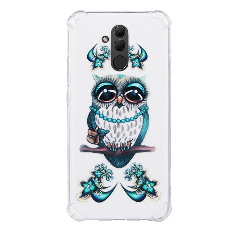 Anti-drop Patterned TPU Gel Phone Casing for Huawei Mate 20 Lite - Blue Owl-2