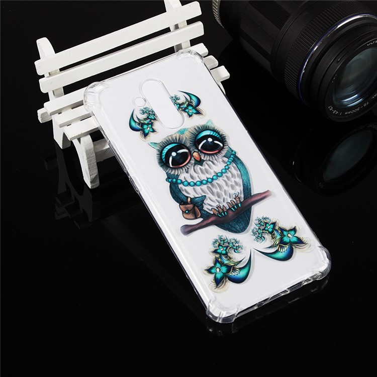 Anti-drop Patterned TPU Gel Phone Casing for Huawei Mate 20 Lite - Blue Owl-7