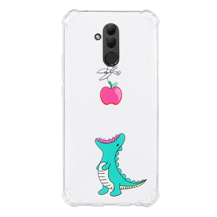 Anti-drop Patterned TPU Gel Phone Shell for Huawei Mate 20 Lite - Dinosaur Eating Apple-2