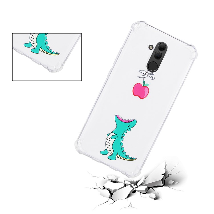 Anti-drop Patterned TPU Gel Phone Shell for Huawei Mate 20 Lite - Dinosaur Eating Apple-3