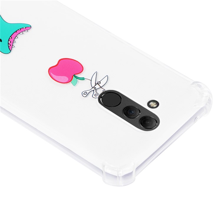 Anti-drop Patterned TPU Gel Phone Shell for Huawei Mate 20 Lite - Dinosaur Eating Apple-4
