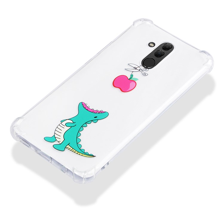 Anti-drop Patterned TPU Gel Phone Shell for Huawei Mate 20 Lite - Dinosaur Eating Apple-5