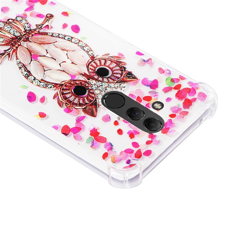 Anti-drop Patterned TPU Gel Phone Accessory Case for Huawei Mate 20 Lite - Petal and Owl-4