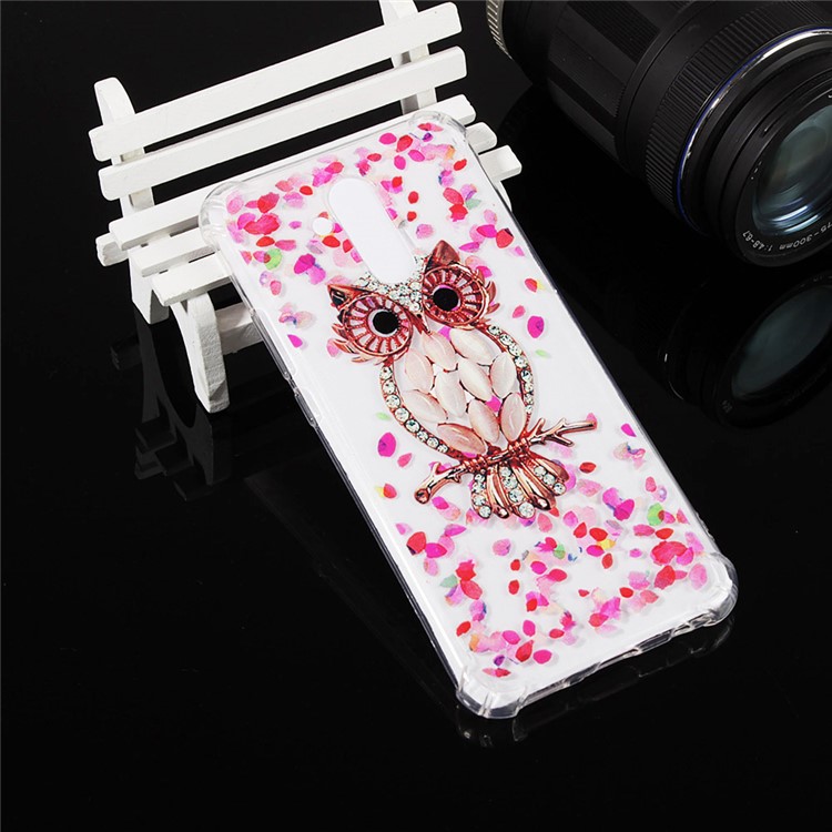 Anti-drop Patterned TPU Gel Phone Accessory Case for Huawei Mate 20 Lite - Petal and Owl-6