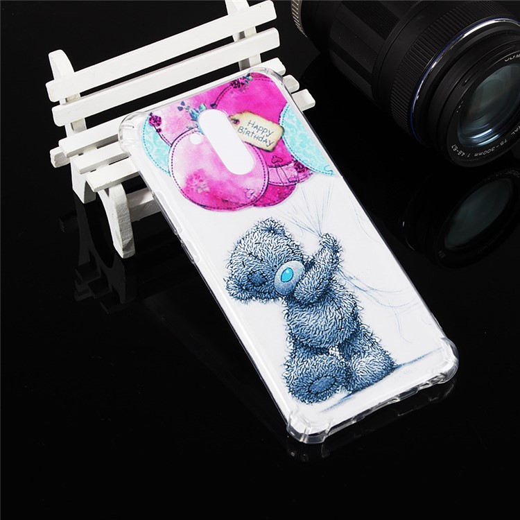 Anti-drop Patterned TPU Gel Back Case Cover for Huawei Mate 20 Lite - Bear and Balloon-6