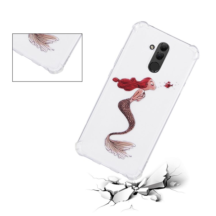 Anti-drop Patterned TPU Gel Mobile Shell for Huawei Mate 20 Lite - Mermaid-3