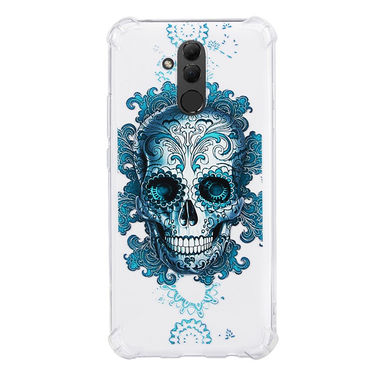 Anti-drop Patterned TPU Gel Case Mobile Accessory for Huawei Mate 20 Lite - Sugar Skull-2