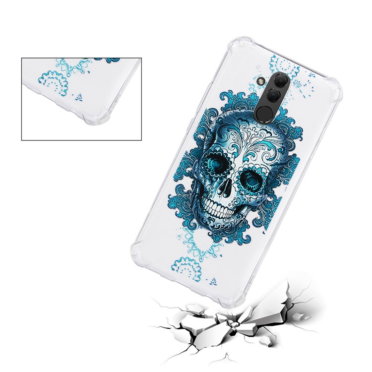 Anti-drop Patterned TPU Gel Case Mobile Accessory for Huawei Mate 20 Lite - Sugar Skull-3