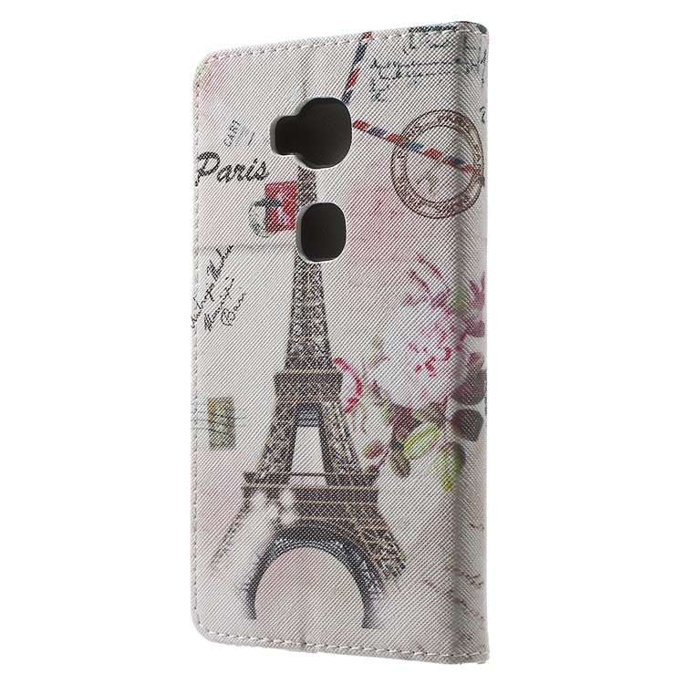 Leather Wallet Stand Shell for Huawei Honor 5X - Paris Eiffel Tower-2