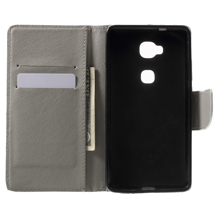 Leather Wallet Stand Shell for Huawei Honor 5X - Paris Eiffel Tower-4