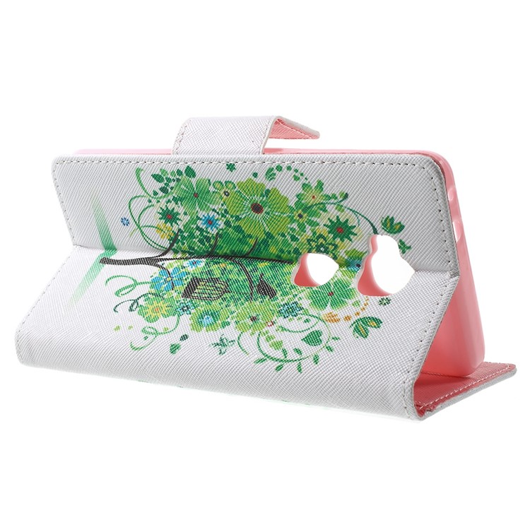 Leather Wallet Stand Case for Huawei Honor 5X - Birds and Cage-3