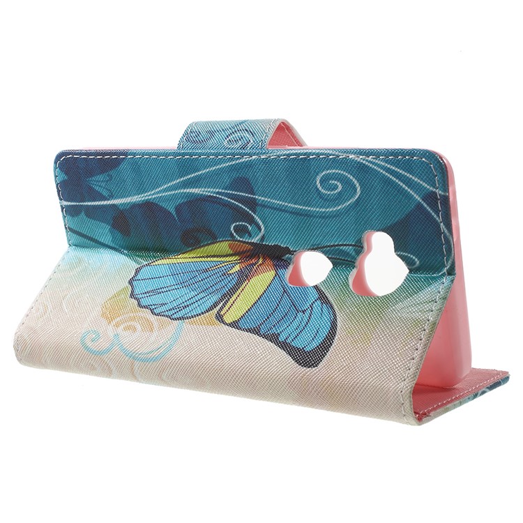 Leather Wallet Stand Case for Huawei Honor 5X - Blue Butterfly-3