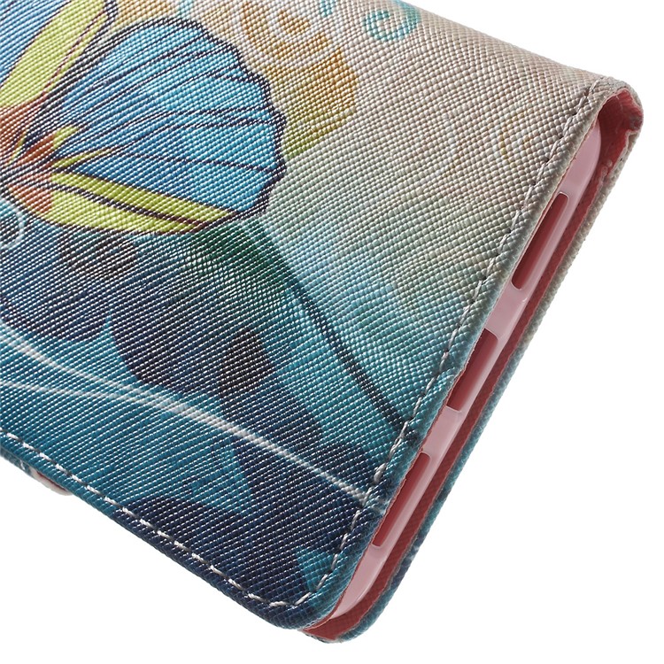 Leather Wallet Stand Case for Huawei Honor 5X - Blue Butterfly-8