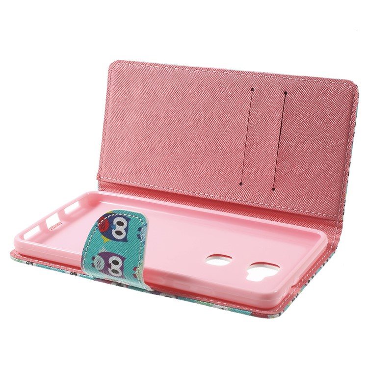 Leather Wallet Stand Phone Shell for Huawei Honor 5X - Multiple Owls-5