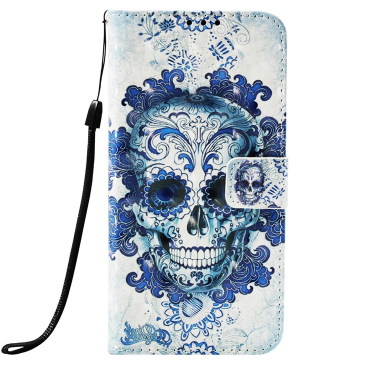 Light Spot Decor Pattern Leather Phone Case for Huawei Y9 (2019) / Enjoy 9 Plus (China) - Sugar Skull-2