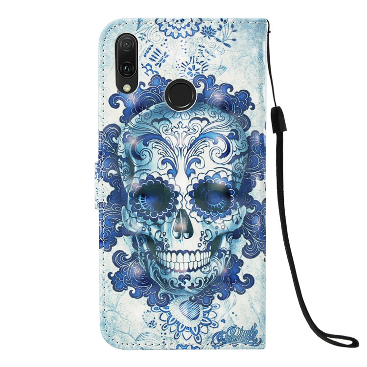 Light Spot Decor Pattern Leather Phone Case for Huawei Y9 (2019) / Enjoy 9 Plus (China) - Sugar Skull-3