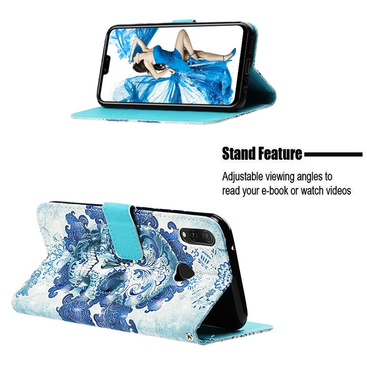 Light Spot Decor Pattern Leather Phone Case for Huawei Y9 (2019) / Enjoy 9 Plus (China) - Sugar Skull-4
