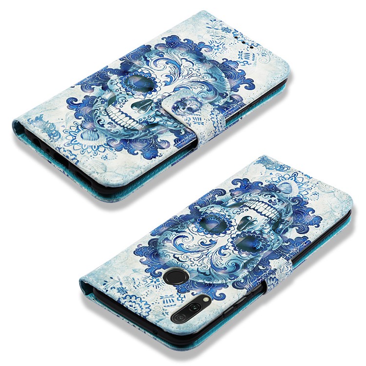 Light Spot Decor Pattern Leather Phone Case for Huawei Y9 (2019) / Enjoy 9 Plus (China) - Sugar Skull-6