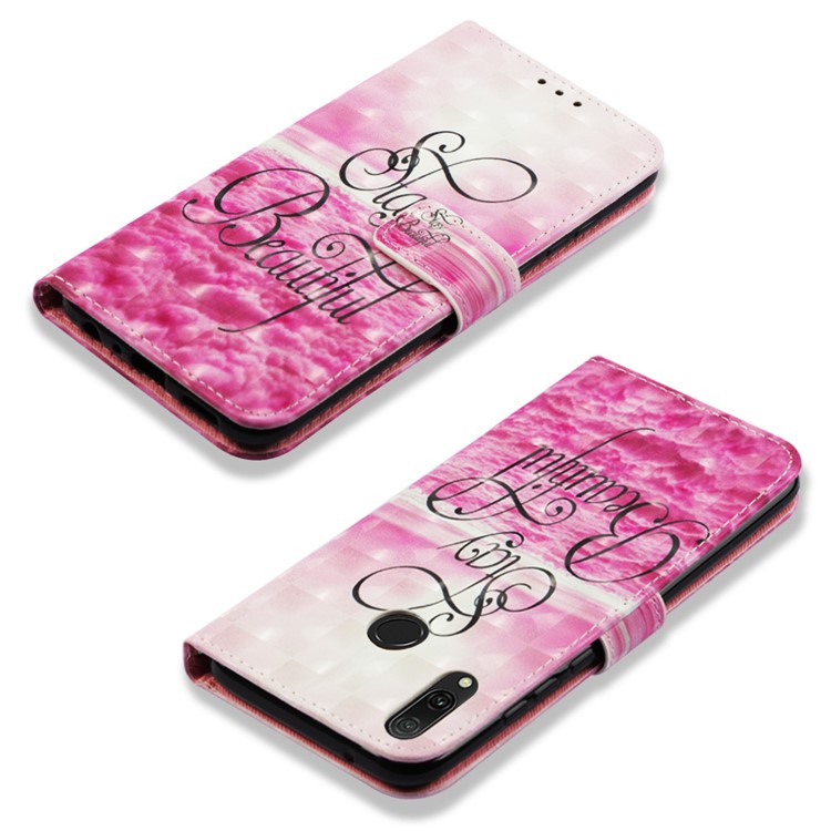 Light Spot Decor Pattern Leather Phone Shell for Huawei Y9 (2019) / Enjoy 9 Plus (China) - Stay Beautiful-6