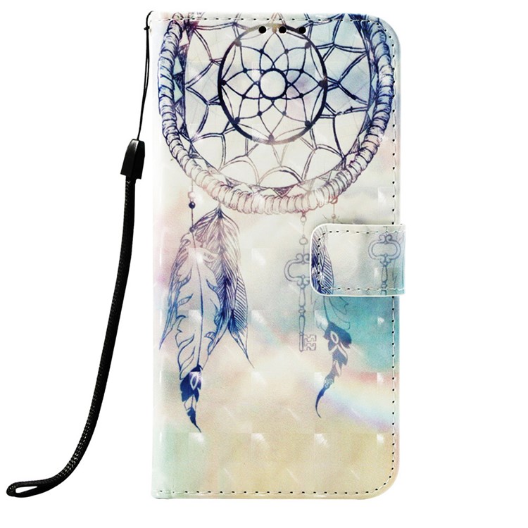 Light Spot Decor Pattern Leather Cover for Huawei Y9 (2019) / Enjoy 9 Plus (China) - Feather Dream Catcher-2