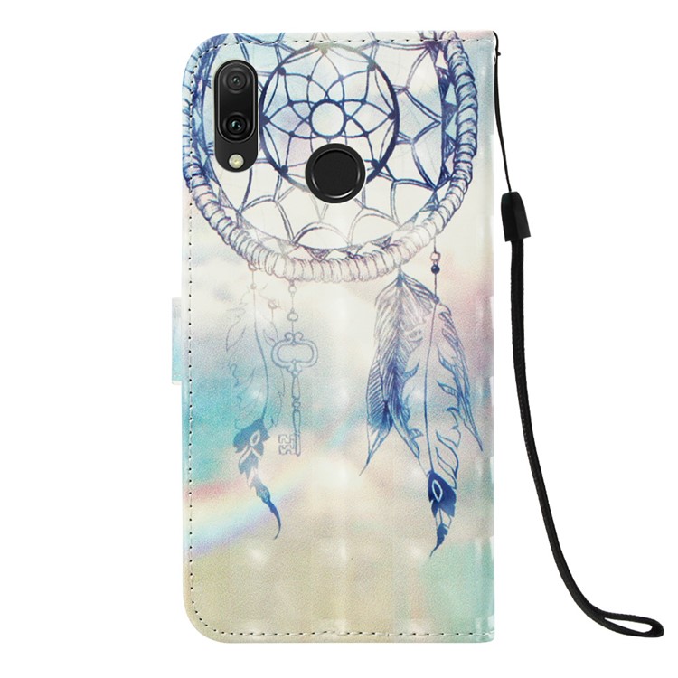 Light Spot Decor Pattern Leather Cover for Huawei Y9 (2019) / Enjoy 9 Plus (China) - Feather Dream Catcher-3