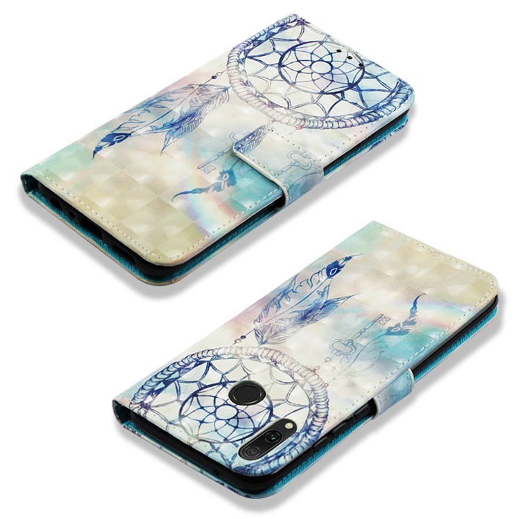 Light Spot Decor Pattern Leather Cover for Huawei Y9 (2019) / Enjoy 9 Plus (China) - Feather Dream Catcher-6
