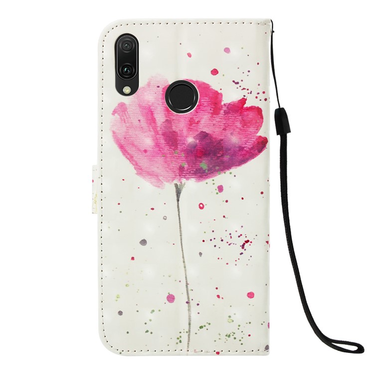 Light Spot Decor Pattern Leather Flip Casing for Huawei Y9 (2019) / Enjoy 9 Plus (China) - Vivid Flower-3