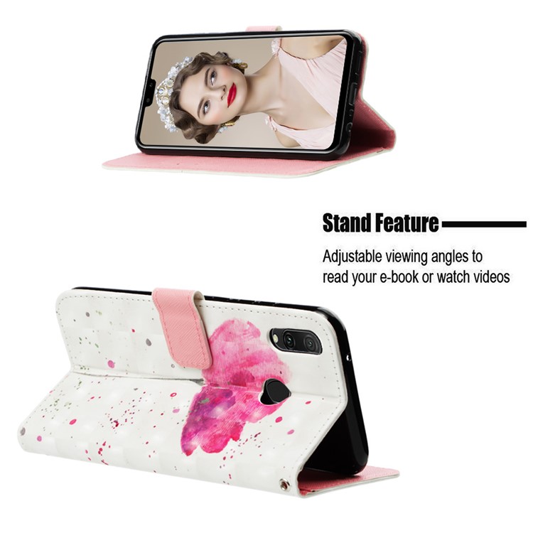 Light Spot Decor Pattern Leather Flip Casing for Huawei Y9 (2019) / Enjoy 9 Plus (China) - Vivid Flower-4