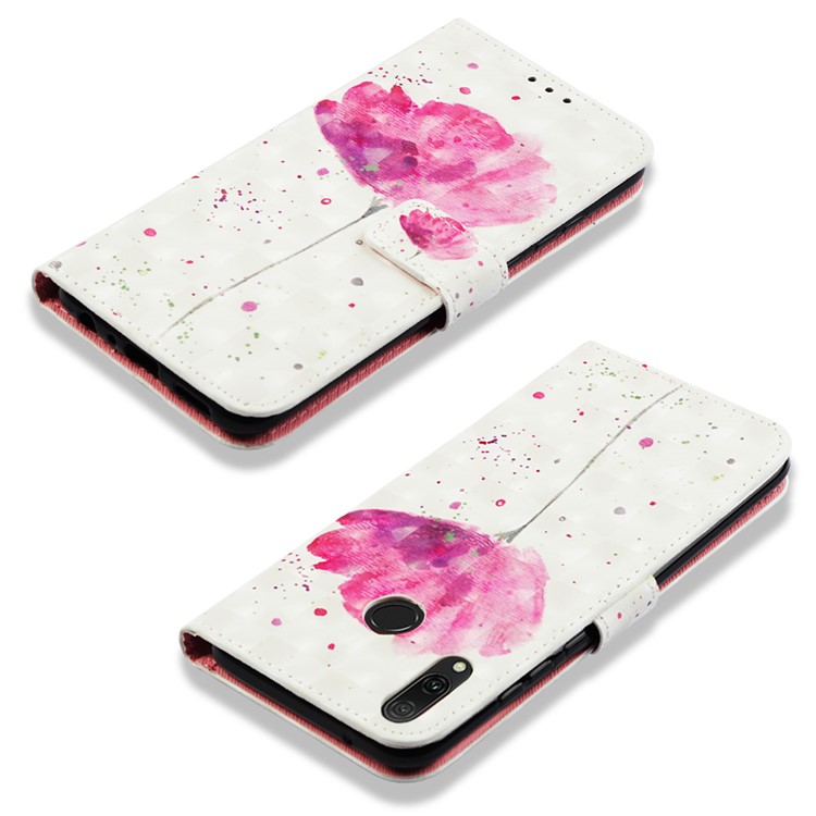 Light Spot Decor Pattern Leather Flip Casing for Huawei Y9 (2019) / Enjoy 9 Plus (China) - Vivid Flower-6