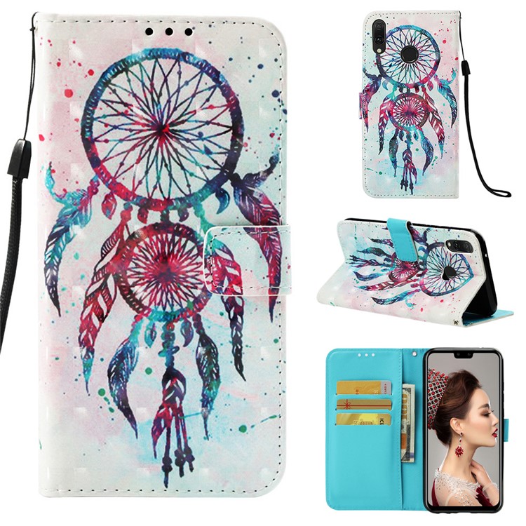 Light Spot Decor Pattern Leather Flip Cover for Huawei Y9 (2019) / Enjoy 9 Plus (China) - Dream Catcher-1