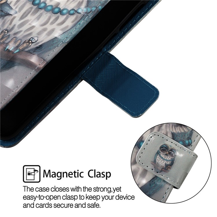 Light Spot Decor Pattern Leather Mobile Cover for Huawei Y9 (2019) / Enjoy 9 Plus (China) - Owl Pattern-7