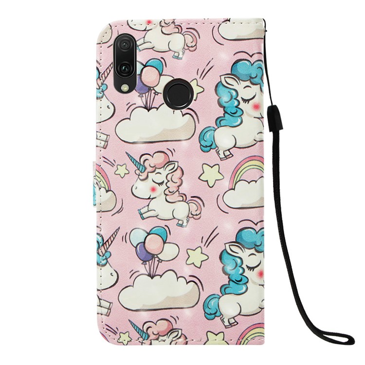 Light Spot Decor Pattern Leather Mobile Case for Huawei Y9 (2019) / Enjoy 9 Plus (China) - Unicorn-3