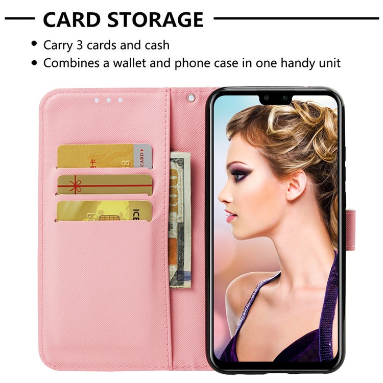 Light Spot Decor Pattern Leather Mobile Case for Huawei Y9 (2019) / Enjoy 9 Plus (China) - Unicorn-5